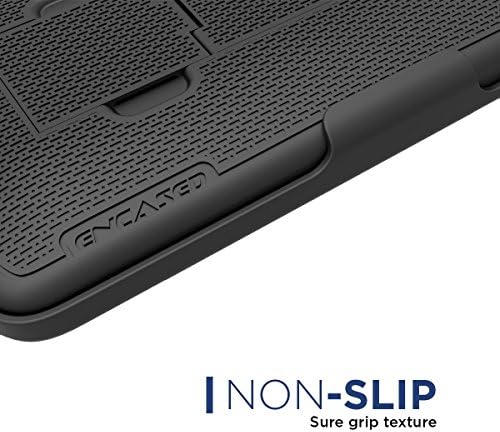 Поясная кобур Samsung Galaxy Note 8 в джоба на тънките засаждане [серия DuraClip] с тънка дръжка и щипка за колан (лъскав черен)