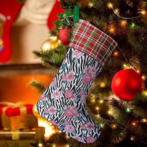 Кожата на Зебра с Розови Пайети, Коледни Празници Чорапи, Обръщане на Магически Състав, което променя Цвета си, за Коледната Елха, Висящи