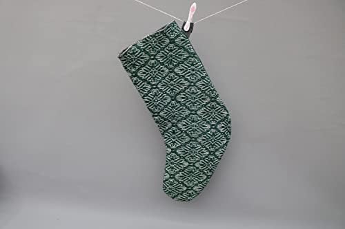 Коледен Отглеждане подарък за ВЪЗГЛАВНИЦА САРИКАЯ, Зелени Чорапи, Бродирани Коледни Чорапи, Чорапи Килим, Отглеждане на Санта Круз, Коледни