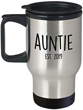 Нова чаша за пътуване Auntie - Auntie Est 2019 - най-Добрите Персонални подаръци по поръчка, за бъдещето на новата леля auntie - Подарък