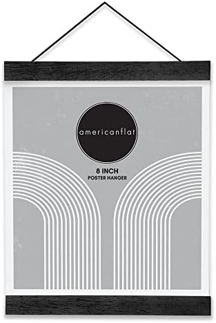 Американската плоска 8-инчов черна магнитна поставка за плакати, дървена закачалка рамка за плакати, снимки, рисунки, художествени щампи