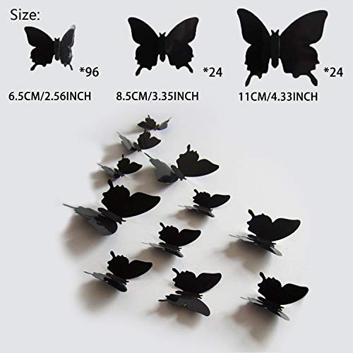 NEPAK 144 бр., 3D Стикери за стена с Пеперуди, 3 Размера, Подвижни Стенни Стикери Пеперуди за Спални, Хол, Комплект Магнити и Лепилни