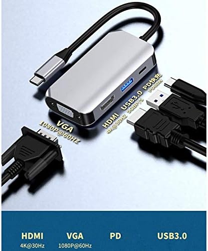 USB-хъб UXZDX CUJUX, докинг станция Type-C, което е Съвместимо с HDMI, 4K-VGA USB сплитер hub