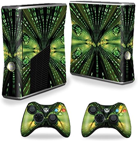 Кожата MightySkins е Съвместим с Microsoft Xbox 360 S Slim + 2 Скинами контролер, амбалажна стикер, скинами Matrix