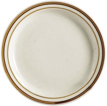 Кръгла чиния от американски бял Гранитогрес CAC Китай AZ-7, Аризона, 7-1/8 инча с Кафяв ръб кафява петна, кутия от 36