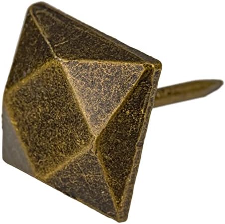 Никелированные Пирони за тапицерия с пресечен Осмоъгълна Пирамидална глава | Диаметър 1/2 х дължина 1/2 | Опаковка от 10 броя | Декоративни