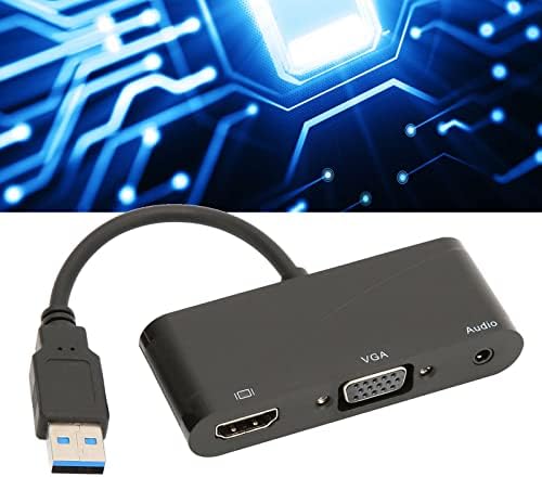 Адаптер Pyhodi USB to VGA Конвертор USB 3.0 VGA 2 в 1 с честота 5 Gbit/s, широко Съвместим за PC