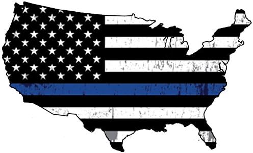 Blue Lives Материята е Тънка Синя линия Служител на полицията на 4 Опаковки знамето на Съединените американски Щати Контурный Флаг Vinyl