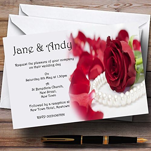 Пощенска Картичка Зоопарк Бяла Перла Червена Роза Персонални Покани На Вечер На Рецепция