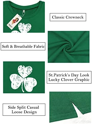 Жените риза VISLILY размера на Плюс от St-Patricks-Day, Блузи с къс ръкав и V-Образно деколте, Ежедневни Летни Туники, Тениски XL-4XL