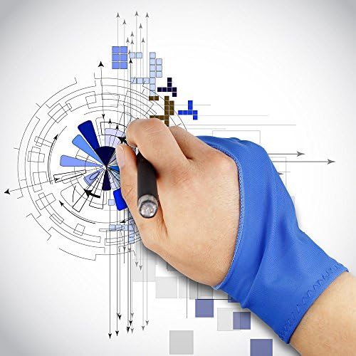 Ръкавици художник SENHAI Digital за перьевого на дисплея на таблет, 3 опаковки, свободен размер, ръкавици на 2 пръста за рисуване - Сапфирово
