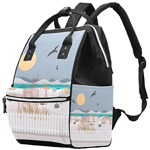 Морската Овес Пейзаж Пелена Чанта-Тоут Мумия Раница с Голям Капацитет Чанта за Памперси Кърмещи Пътна Чанта за Грижа за Детето