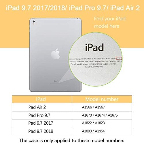 Седалките YINLAI за iPad 6-то поколение, iPad е 9,7 Инча 6-ти /5-то поколение 2018/2017 /iPad Air 2-ри / Pro 9,7 Калъф с Притежател на