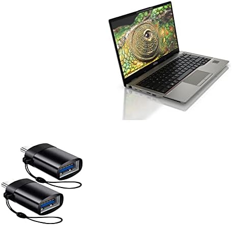 Кабел BoxWave, съвместима с Fujitsu LifeBook U7412 - USB-C за смяна на пристанищата (2 комплекта), преносим ключодържател USB Type-C