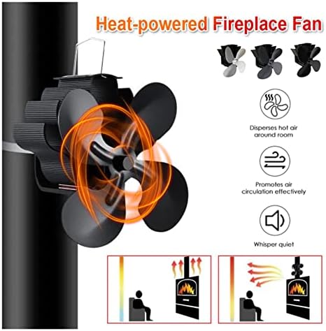 Безшумен вентилатор за печката LYNLYN 4-Heat, Работещ на топли, Екологични Вентилатор за камина, Икономичен Горния вентилатор за полицата