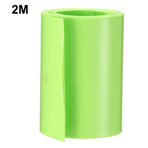 uxcell Акумулаторна Фолио PVC Свиване Тръба 67 мм Фиксирана Дължина-за захранване тип АА Дължина 2 Метра Ярко-Зелен Цвят