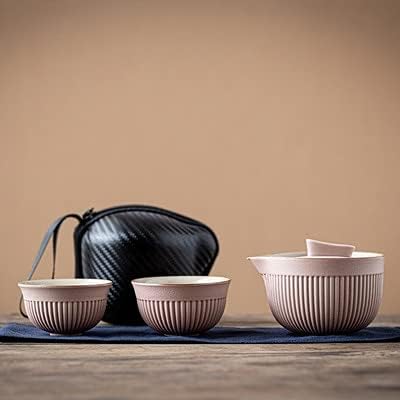Комплект чаени Чаши Преносим Пътен Чай Керамичен чайник Quik Pots Една кана и две чаши Чай и Прибори Китайски чайници за напитки Чаена
