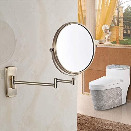 Стенни Огледала за баня TOCAVE, 8-инчов Огледала за грим, Двустранно Увеличително огледало от Месинг, Прибиращи Сгъваеми Огледала за
