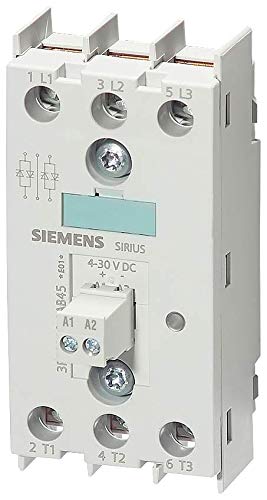Твердотельное релета на Siemens 3RF22 30-1AB35, 45 мм, 3 фази, управление на 2 фази, Винтови клеми, смяна на нулевата точка, Номинално