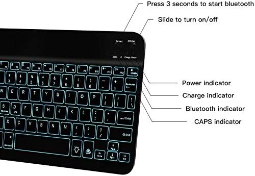 Клавиатурата на BoxWave, съвместима с Oppo Watch (клавиатура от BoxWave) - Клавиатура SlimKeys Bluetooth - с подсветка, преносима клавиатура