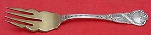 Вилица за печене от сребро Saint James от Тифани с вълнообразни зъби, покрити с gilding, 6 инча