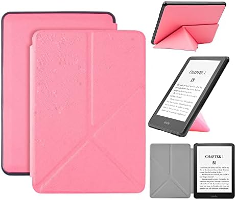 Розов калъф FGHANBA за Kindle Paperwhite 6,8 (11-то поколение - випуск 2021 година), текстилен калъф премиум-клас с функция за автоматично