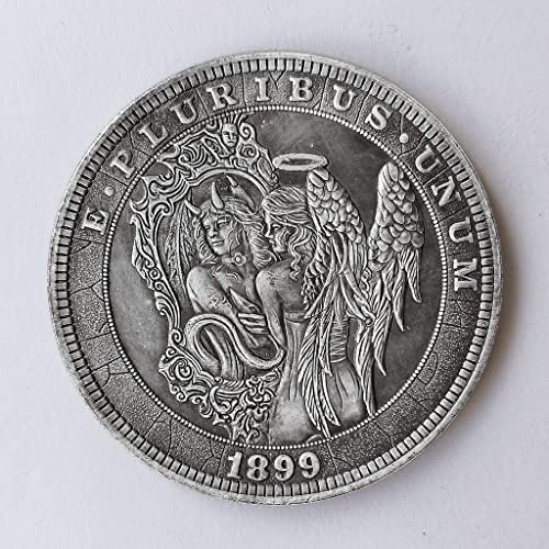 [Двойка ангели] 1899 Ангел на Любовта е Демон Блуждающая Монета Колекция от Конци за монети Морган Модел крило