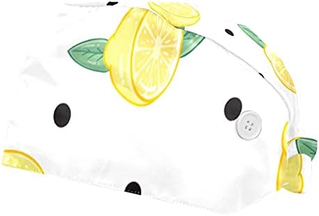 2 Опаковки кепок за работа с плодове с Лимонов шарките и тренировъчната лента за Жени и мъже, Шапчица-Тюрбан с начесом