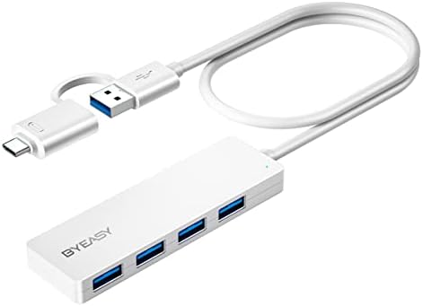 USB-хъб BYEASY, Хъб USB 3.1 C-USB 3.0, 4 порта, и много дълъг кабел с дължина 2 метра, Ултра-Преносим USB сплитер за MacBook, Mac Pro/Mini,