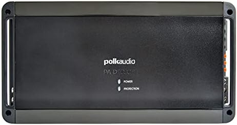 Моноблочный мобилен аудиоусилитель Polk Audio PA D1000.1 клас D за МОП-транзистори; 500 W RMS при 4 Ома, 800 W RMS при 2 ома и 1200 W RMS при 1 Ω; Дистанционно регулатор на нивото на субуфера