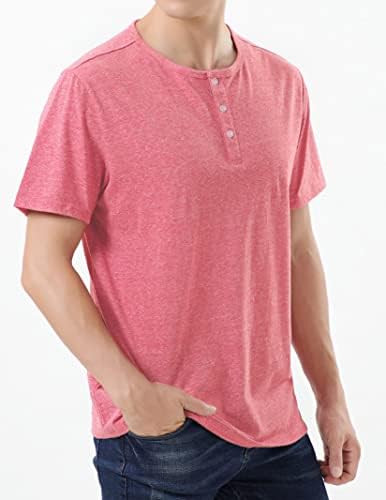 Розова Риза За Мъже В Памучна Тениска С Къс Ръкав, Приталенные Ежедневни Тениски Премиум-Клас