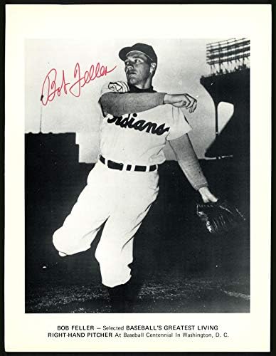 Снимка с автограф на Боб Феллера на Списание страница с размери 8,5х11 мм, Инв Cleveland Indians 151521 - Списания MLB с автограф