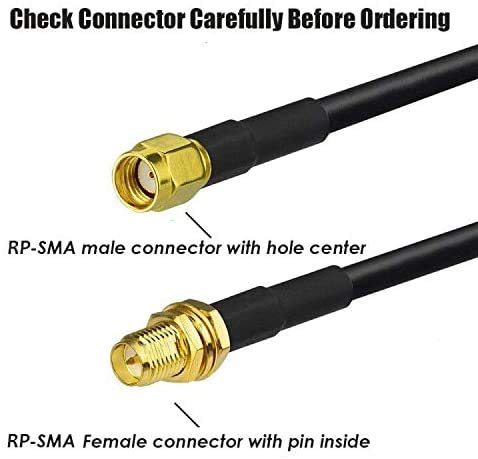 CORONIR 10-крак Кабел RP-SMA Коаксиален удължителен кабел RG58 между мъжете и жените за моста рутер на безжична локална мрежа и Друг