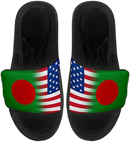 Най-сандали с амортизация ExpressItBest/Пързалки за мъже, жени и младежи - Флаг Бангладеш (Bangladeshi) - Флаг Бангладеш