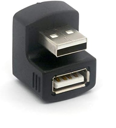 PIIHUSW Ъглов USB адаптер 180 Градуса между мъжете и жените USB 2.0 Адаптер USB2.0 Тип A Конвертор, Жак за гъста засаждане