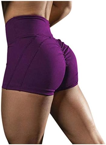 Дамски Спортни къси Панталони за йога с висока Талия и контрол на корема Nobranded, Подтягивающие задните части С Рюшами, За кратки тренировки