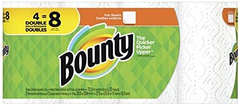 Хартиени кърпи Bounty Bounty, бели, 4 двойни ролка = 8 обикновени роли, брой 4 (опаковка от 1)