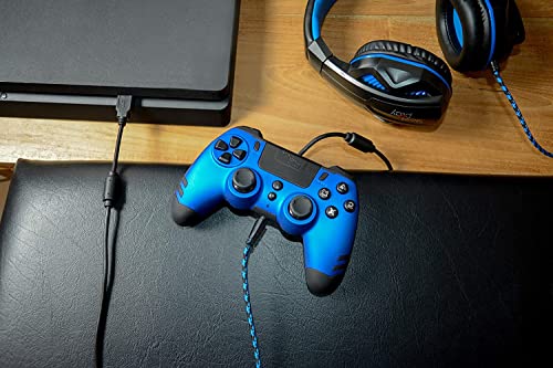 Steelplay - Жичен контролер Metaltech (синьо) (PS4)