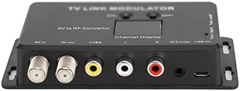ZLXDP UHF TV Link Модулатор на AV-Радиочестотни Конвертор IR удължител с 21-канальным дисплей PAL/NTSC Допълнително Пластмаса Черен (цвят: