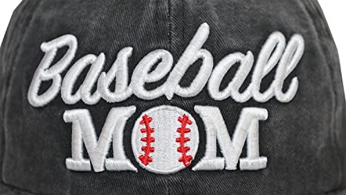 MANMESH HATT Потертая Бейзболна Шапка за мама и татко за Жени, Регулируем Промытая Бейзболна Шапка с Бродерия на мама