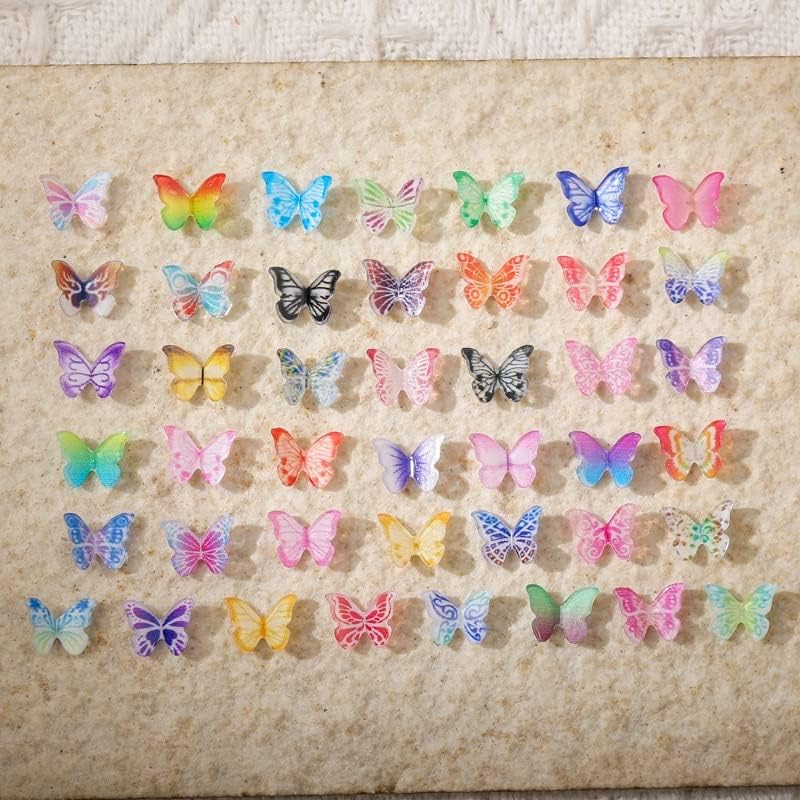 50шт Пеперуда за нокти Страхотна Цвят на Интелигентни 3D Гладка Малка Пеперуда Цветна Живопис Печат Недеформируемое Декорация за Нокти