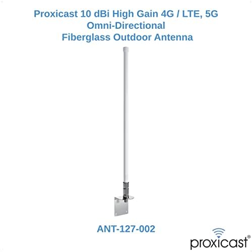 Антена Proxicast 10 dBi 4G, 5G Omni + 50 фута SMA / N Коаксиален кабел + Безплатна силиконова лента (ANT-127-002- БДЛ-50)
