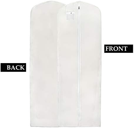 L-Пакет, Чанта за дрехи за сватбената рокля, удължен бял калъф за дрехи, за съхранение или за пътуване