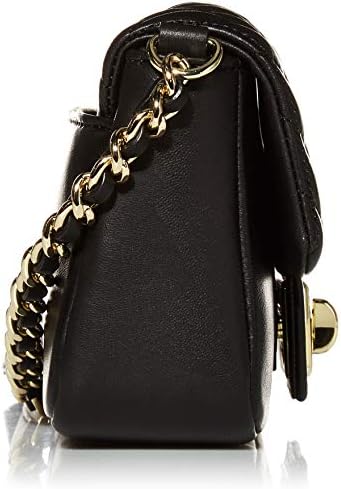Karl Lagerfeld Paris дамска чанта през рамо с Стеганым капак Agyness, Черен/Златен, Един размер САЩ