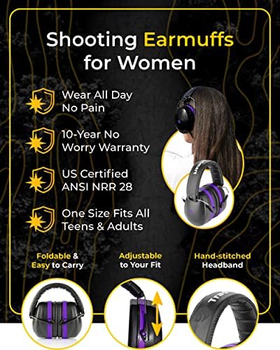 Подарък TRADESMART His & Нейната - Лилави и Сини комплекти за очите и ушите за стрелба с лък, сертифицирани в САЩ, за жени и мъже