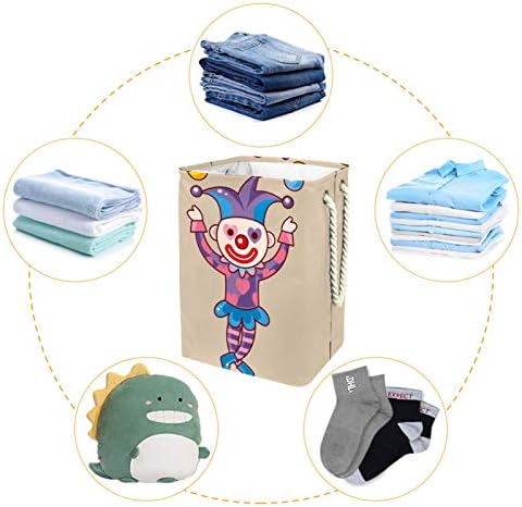 MAPOLO Кошница за дрехи Забавен Клоун Сгъваема Кошница за съхранение на бельо с Дръжки Подвижни Скоби Добре да се Запази Водоустойчива