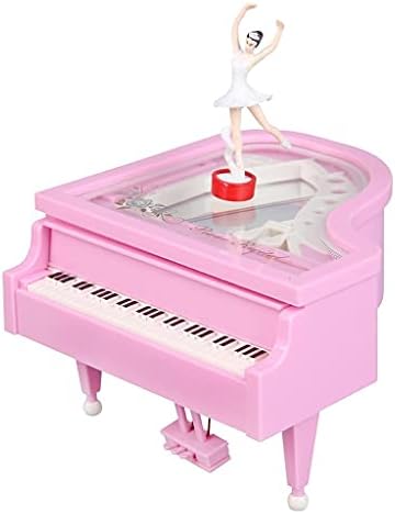 KLHHG Романтична Модел Пиано Музикална Ковчег Балерина Музикални Кутии за бижута, Декорация на Дома, Рожден Ден, Сватбен подарък (Цвят: розов, размер
