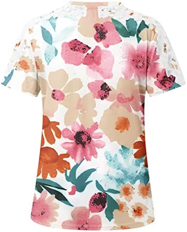 Струящиеся Ризи за Жени, Модни Дантелени Възли на една Кука Ризи С Къс Ръкав, Модерни Ежедневни Тоалети, Елегантни Сладки Блуза-Туника