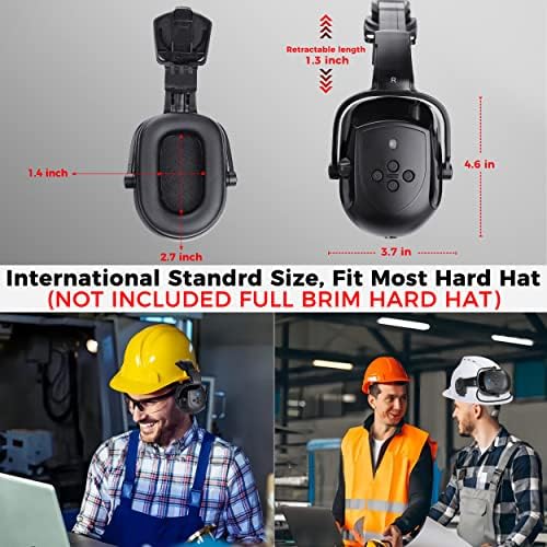 Слушалки-шлемове Kalence Bluetooth Слушалки-шлемове NRR 28dB с регулируема капак за Защита на Слуха за Цех за Подстригване