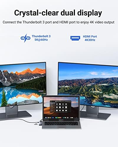 USB Адаптер C за MacBook Pro, 6 в 2 MacBook Pro USB адаптер за MacBook HDMI Многопортовый Mac Dongle Аксесоари за MacBook Pro/Air 2020-2018